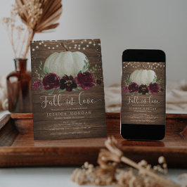 Rustikales Burgund Fall Liebe Brautparty einladen Einladung