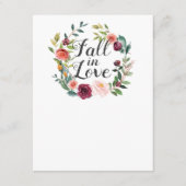 Rustikales Burgund Fall von Liebe Blumenreath Hinweiskarte (Vorderseite)