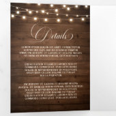 Rustikales Burgund-Flora-Dreifach-Hochzeitseinladu Dreifach-gefaltete Programmkarte (Innen Erste Seite)