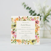 Rustikales Burgund-Floral-Brautparty Einladung (Stehend Vorderseite)