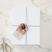 Rustikales Burgund Floral Fall Brautparty Geschenkanhänger (Mit Garn)