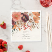 Rustikales Burgund Floral Fall Brautparty Serviette (Beispiel)