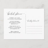 Rustikales Burgund-Floral-Holz-Brautparty Einladungspostkarte (Rückseite)