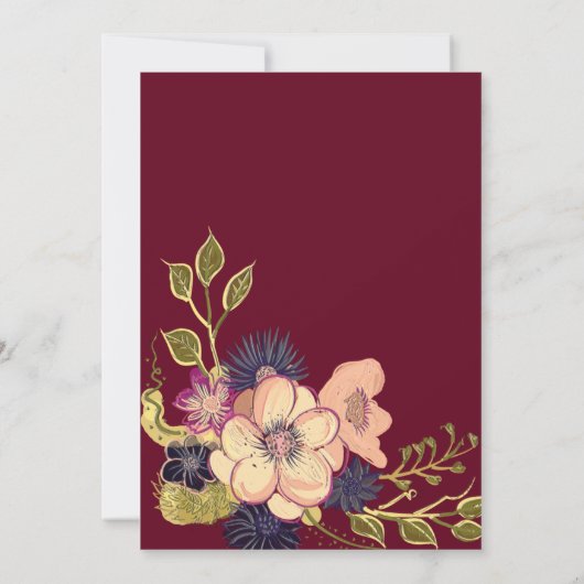 Rustikales Burgund-Foto Hochzeit einladen Einladung (Rückseite)