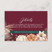 Rustikales Burgund-Hochzeitskarte Begleitkarte (Vorderseite)