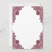 Rustikales Burgund isst Drink und sei Verheiratet  Einladung (Rückseite)