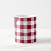 Rustikales Burgund Karierter Karo Muster Name Kaffeetasse (Mittel)