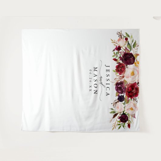 Rustikales Burgund Marsala Hintergrund - Foto Stan Wandteppich (Vorderseite (Horizontal))