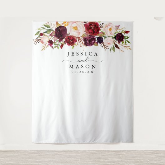 Rustikales Burgund Marsala Hintergrund - Foto Stan Wandteppich (Vorderseite)