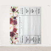 Rustikales Burgund Marsala Wedding Background Wandteppich (Vorderseite)