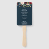 Rustikales Burgund Navy Blue & Red Blume & Lights Fächer (Rückseite)