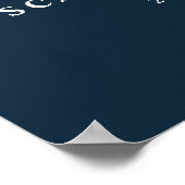 Rustikales Burgund Navy Blue & Red Blume & Lights Poster (Ecke)