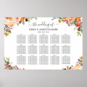 Rustikales Burgund Peach Fall Blumensitze Poster (Vorne)