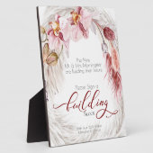 Rustikales Burgund Pink Elfenbeinpampas Grass Bloc Fotoplatte (Seite)