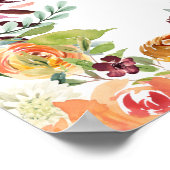 Rustikales Burgund Pink Fall Blumensitzer Poster (Ecke)