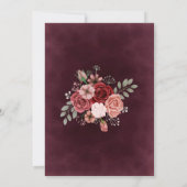 Rustikales Burgund Pink Floral Einladung (Rückseite)