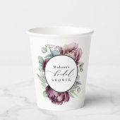 Rustikales Burgund-Plum-Brautparty Pappbecher (Rückseite)