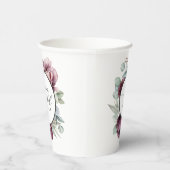 Rustikales Burgund-Plum-Brautparty Pappbecher (Rechts)