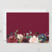 Rustikales Burgund Red Floral Classic Wedding Foto Save The Date (Rückseite)