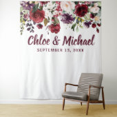 Rustikales Burgund Red Foto Booth Wedding Backgrou Wandteppich (Beispiel)