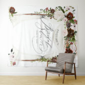 Rustikales Burgund Rosa Brautparty Wandteppich (Beispiel (Horizontal))