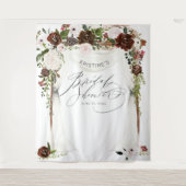 Rustikales Burgund Rosa Brautparty Wandteppich (Vorderseite)