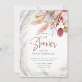 Rustikales Burgund Rosa Rosa Elfenbeingras Einladung (Vorderseite)