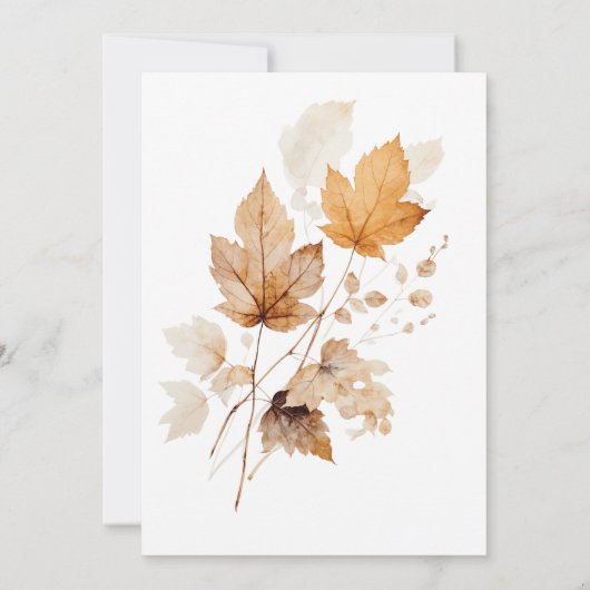 Rustikales Burgund & Rust Herbstlaubs Bridal Brunc Einladung (Rückseite)