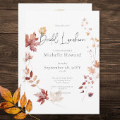 Rustikales Burgund & Rust Herbstlaubs Bridal Lunch Einladung