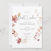 Rustikales Burgund & Rust Herbstlaubs Bridal Lunch Einladung (Vorderseite)