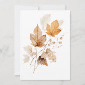 Rustikales Burgund & Rust Herbstlaubs Bridal Lunch Einladung (Rückseite)