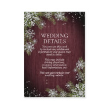 Rustikales Burgund Silver Winter Wald Details