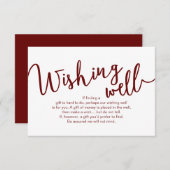 Rustikales Burgund-Skript, Hochzeit wünschend gut Begleitkarte (Vorne/Hinten)