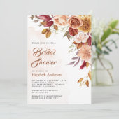 Rustikales Burgund Terracotta Brautparty Einladung (Stehend Vorderseite)