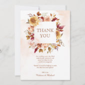 Rustikales Burgund Terracotta Foto für Hochzeiten Dankeskarte (Vorderseite)