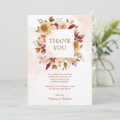 Rustikales Burgund Terracotta Foto für Hochzeiten Dankeskarte (Stehend Vorderseite)