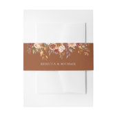 Rustikales Burgund Terracotta Hochzeit Einladungsbanderole (Vorderseite Beispiel)