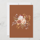 Rustikales Burgund Terracotta Hochzeit Save The Date (Rückseite)