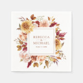 Rustikales Burgund Terracotta Hochzeit Serviette (Vorderseite)