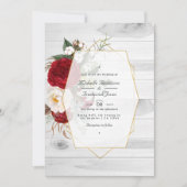 Rustikales Burgund und geometrische Hochzeit mit w Einladung (Vorderseite)
