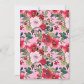 Rustikales Burgund und rosa Blüten Save the Date Einladung (Rückseite)