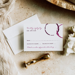 Rustikales Burgund Weinfest Hochzeit RSVP Karte