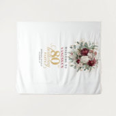 Rustikales Burgunder 80. Geburtstagsbanner Wandteppich (Vorderseite (Horizontal))
