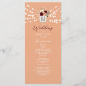 Rustikales Burgunder-Blumen-Hochzeitsprogramm Programm (Vorderseite)