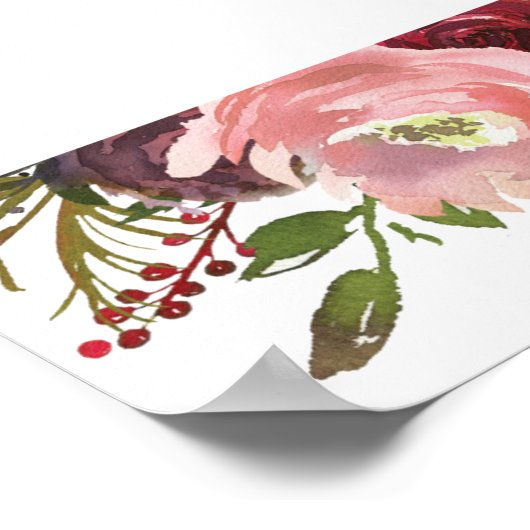 Rustikales Burgunder Blumenzwiebeln 8 Tabelle Diag Poster (Ecke)