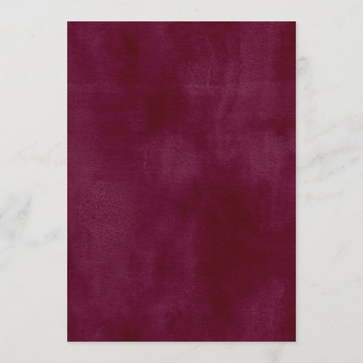 Rustikales Burgunder Blush Fall Blumendinner Menükarte (Rückseite)