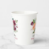 Rustikales Burgunder Blush Fall Brautparty Pappbecher (Links)