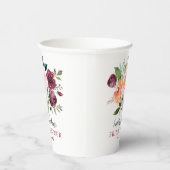 Rustikales Burgunder Blush Fall Brautparty Pappbecher (Rechts)