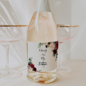 Rustikales Burgunder Brautparty Weinkeller und Wei Schaumweinetikett