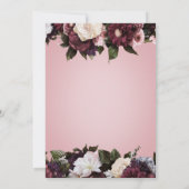 Rustikales Burgunder Cream & Pink Brautparty Einladung (Rückseite)